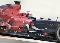 Scott at the Sahkir circuit, Bahrain in the STR01