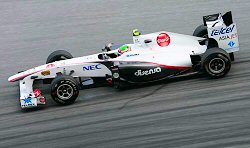 Sergio Perez at the 2011 Malaysian GP in the C30
